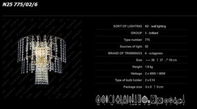 Aplica de perete Lux cristal Bohemia N25 775/02/6