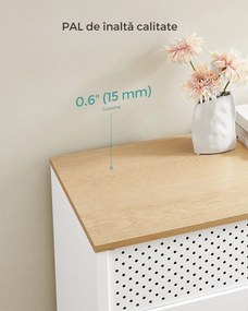 Dulap de depozitare metalic BRIX, 76x80x40cm, albă/maro SongmicsHome