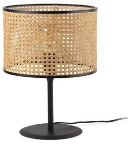 Veioza / Lampa de masa moderna design natural MAMBO negru/ratan 64311-48