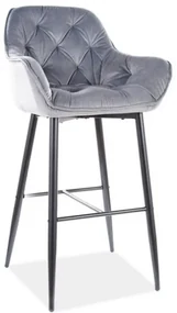 Scaun de bar Cherry Velvet I, gri/negru