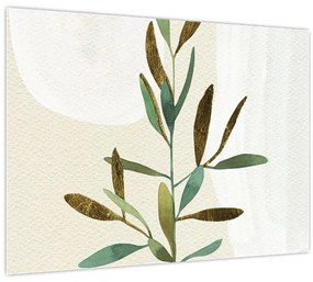 Tablou pe sticlă - Acuarelă ramură N⁰2 (70x50 cm)