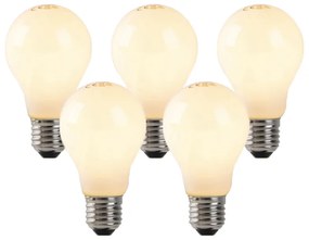Set de 5 becuri LED cu filament flacără E27 sticlă opala 3W 250lm 2200K