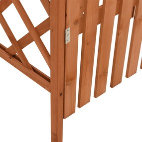 Pergola cu poarta, 116x40x204 cm, lemn masiv de brad 1, Maro