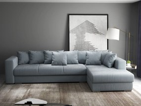 Colțar extensibil dumonde cu ladă de depozitare si sezut confortabil din spuma high-density, Gloria Zoom Grey II 320x183 cm