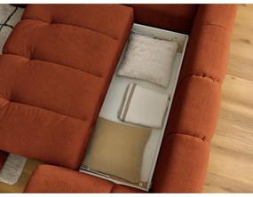 Colțar cărămiziu extensibil/cu spațiu de depozitare (cu colț pe partea stângă/în formă de ”L”) Fuji – Bobochic Paris