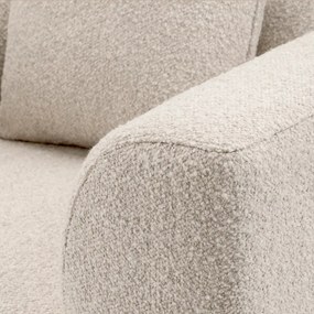 Fotoliu confortabil design LUX Brannan, Boucle chalk white