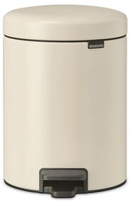 Cos de gunoi cu pedala Brabantia NewIcon 1005527, 5 L, Inchidere lina, Baza antiderapanta, Bej