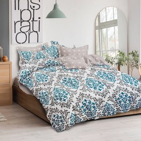 Lenjerie de pat din bumbac alb BADDY + fata de perna 40 x 50 cm gratuit