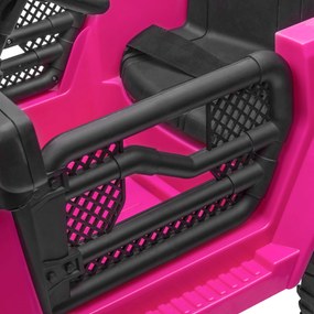 HOMCOM Mașină electrică pentru copii Propulsie spate 12 V 5 km/h Max. telecomandă Efecte luminoase și sonore 100x65x72cm Roz | Aosom Romania