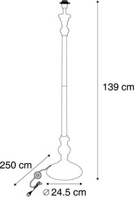 Lampă de podea clasică neagră fără abajur - Classico