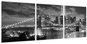 Tablou - Podul Brooklyn (cu ceas) (90x30 cm)