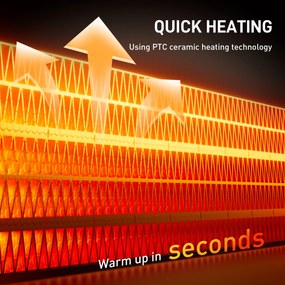 HOMCOM Încălzitor Electric cu Ventilator 2000W cu Telecomandă 30x22x82,5 cm, Alb | Aosom Romania