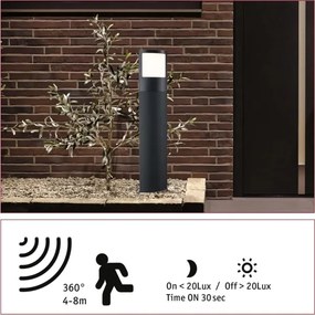 Paulmann 94515 - LED/8,5W IP44 Lampă de exterior cu senzor PADEA 230V antracit