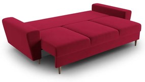 Canapea roșie extensibilă, cu spațiu de depozitare cu tapițerie din catifea 235 cm Kyoto – Cosmopolitan Design