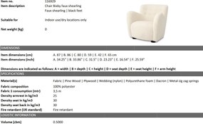 Fotoliu LUX design elegant Bixby, Faux shearling