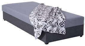 Pat tapițat cu spațiu de depozitare JACOB XL, 90x200 cm, capacitate 130 kg, gri