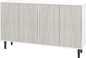 HOMCOM Bufet de bucătărie mobilier de depozitare 2 dulapuri cu rafturi reglabile, 121 x 37 x 75 cm, alb și aspect lemn gri | Aosom Romania