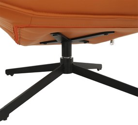 Scaun pivotant de lux, piele ecologică portocalie/metalic, JAELYN