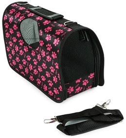 Geanta de transport pentru caine/pisica FURGO XL, negru-roz