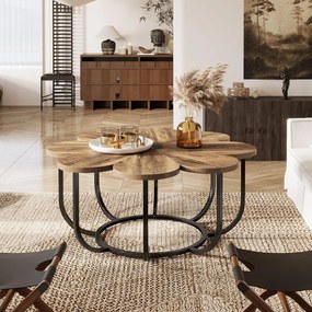 MAI21 - Masuta de cafea, 100 cm, masa living, stil industrial - Maro - Negru