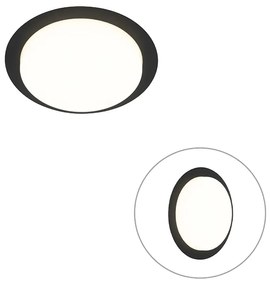 Plafoniera modernă neagră rotundă cu LED inclus IP44 - Lys