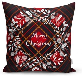 Set 4 fețe de pernă și un napron de masă cu model de Crăciun Minimalist Cushion Covers Tartan Christmas