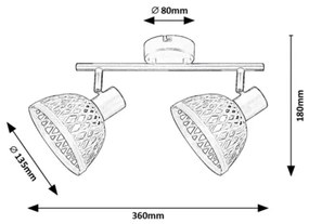 Spot RATTAN 2xE14/15W/230V ratan Rabalux 3134