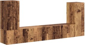 vidaXL Set comodă TV 4 pcs Lemn Vechi Lemn compozit