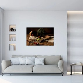 Tablou cu sparanghel pe masă (90x60 cm)