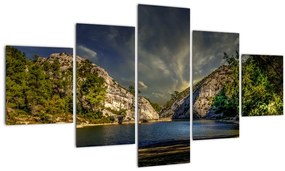 Tablou peisajului cu lac (125x70 cm), în 40 de alte dimensiuni noi