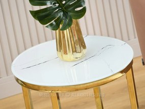 Măsuță de cafea Calvis (marmură albă + auriu). 1111584
