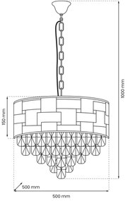 Lustră pe lanț LUXURIA 9xE14/40W/230V auriu