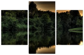 Tablou cu lac în pădure (90x60 cm)