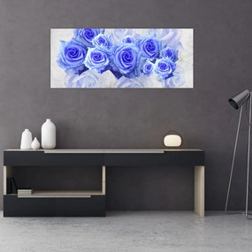 Tablou - Trandafiri albaștri (120x50 cm)