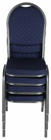 Scaun, rabatabil, textil albastru închis/gri cadru, JEFF 2 NEW