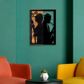 Decorațiune de perete 32x50 cm lemn/metal jazz