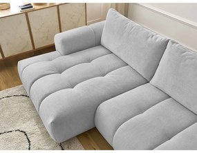 Colțar gri deschis extensibil/cu spațiu de depozitare (cu colț pe partea stângă/cu șezlong) Fuji – Bobochic Paris