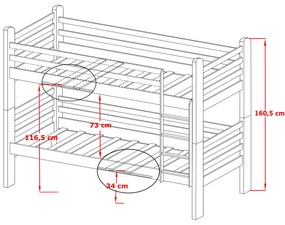 Zondo Pat pentru copii 90 x 200 cm Paul (cu somieră și sp. depozitare) (Alb). 1013579