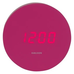 Karlsson 5981BP ceas LED de design cu alarmă, roz,diametru 9 cm