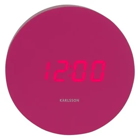 Karlsson 5981BP ceas LED de design cu alarmă, roz,diametru 9 cm