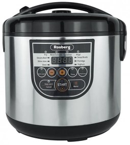 Resigilat: Multicooker Rosberg R51985E5, 780W, 5 L, 10 programe, Mod manual, Timer, Inox/Negru