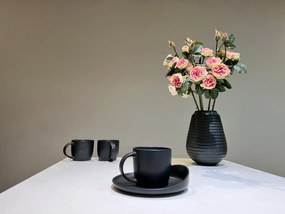 Cana mare Vulcano, glazura neagra mata, 380ml