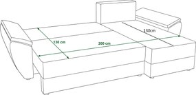 OFERTA Canapea extensibila reversibila in forma de L LIVARO 251x140 cm, crem Calitatea II.