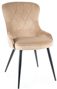Scaun de bucaterie Lotus Velvet, bej/negru