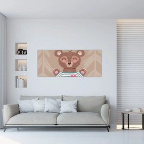 Tablou - Ursuleț de pluș în tricou cu dungi (120x50 cm)