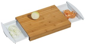 Kesper 58351 Placă de bambus cu tăviță, albă, 41 x25,5 x 4 cm
