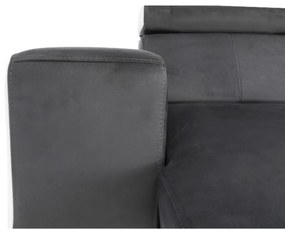 colţar în formă de U, piele ecologică albă/material textil gri, model stânga, KAMELIA