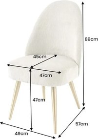 Set de 2 scaune, Catifea Raiata, Bej, MIA CASA, A-45926 VC