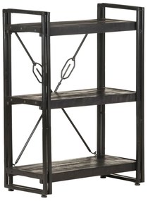 vidaXL Bibliotecă cu 3 rafturi, negru, 60x30x80 cm, lemn masiv mango