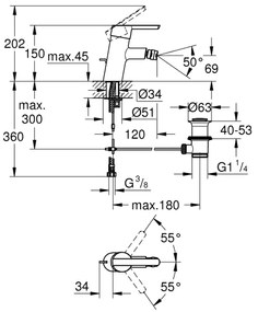 GROHE 32558000 - Baterie pentru bideu FEEL DN 15, crom lucios